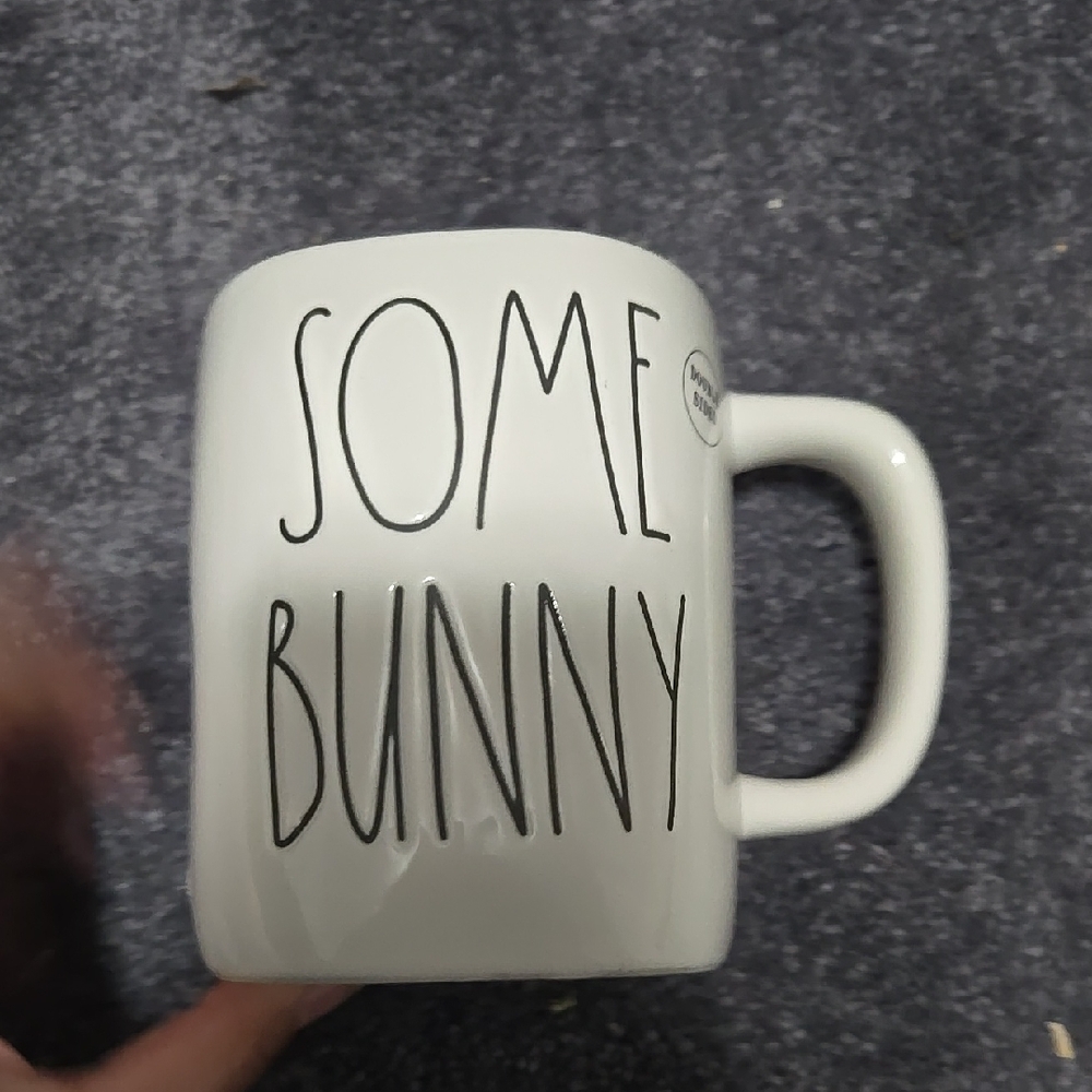 NWT Rae Dunn White Ceramic Mug - Some Bunny